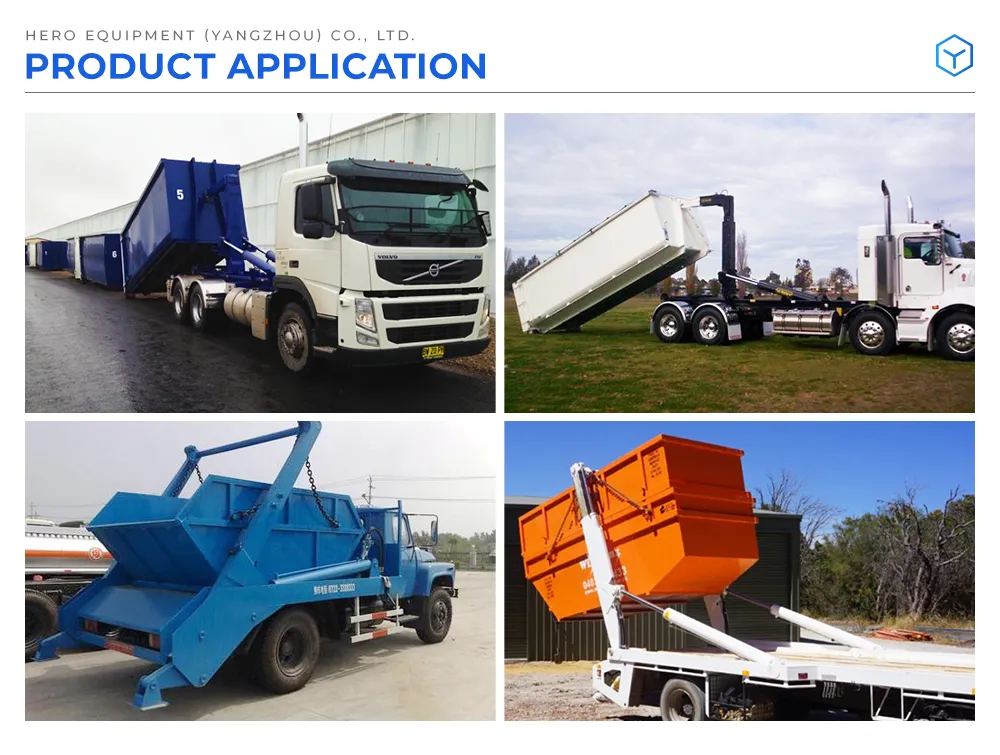 12FT Heavy Duty Roll off Dumpster Open Top Hook Lift Container for Garbage Truck