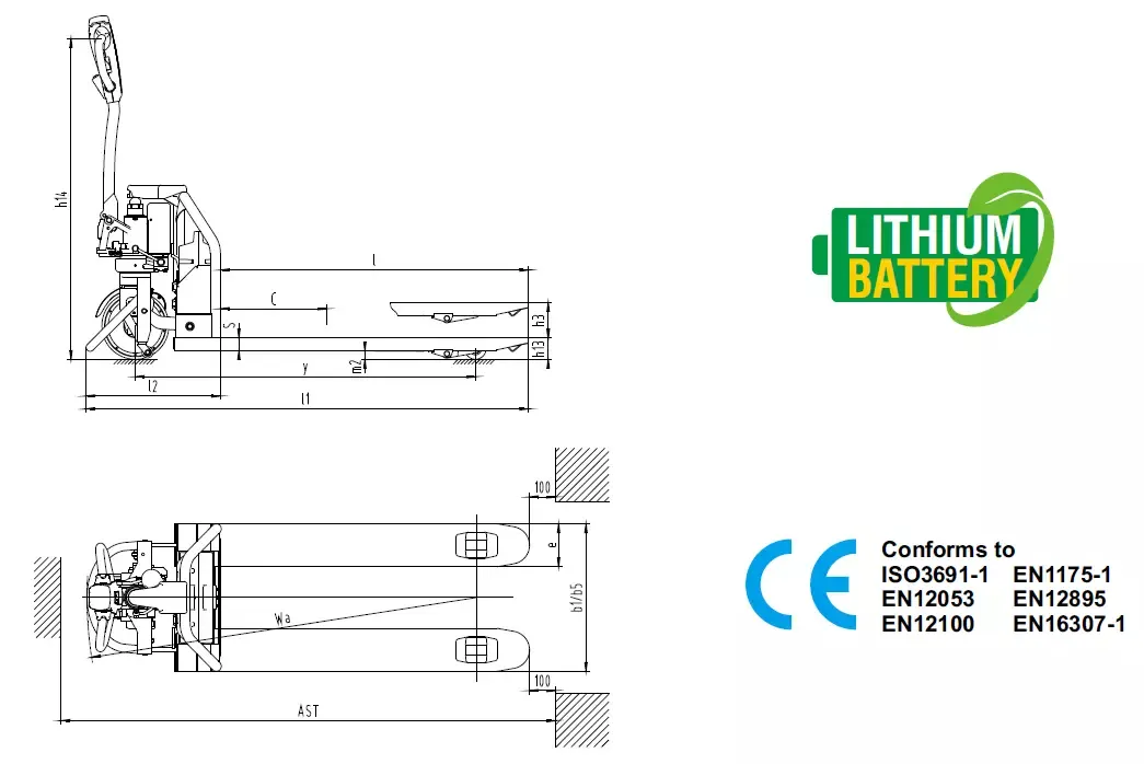 1500 Kg Mini Self Propelled Lithium Powered Full Electric Pallet Truck with Removable Battery (CBD15W-Lix)
