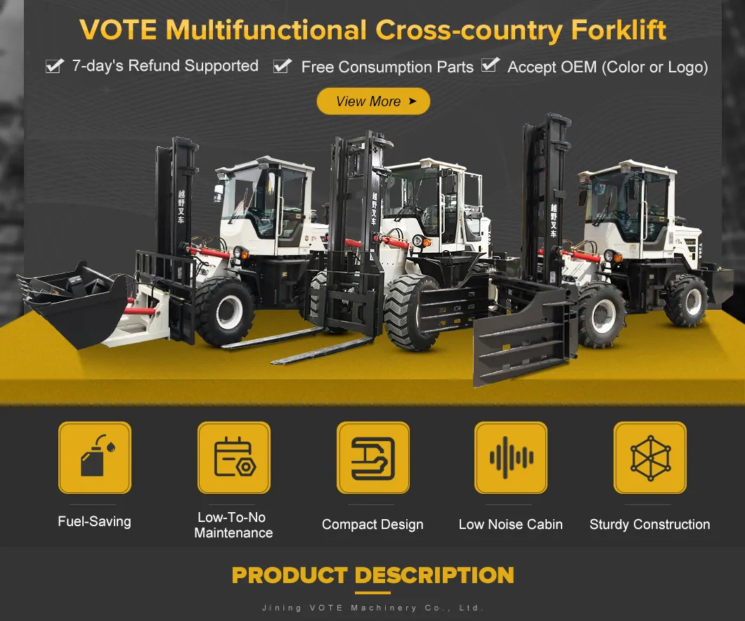 2 to 6 Ton off-Road Forklift Counterbalaned Weight Forklift Factory