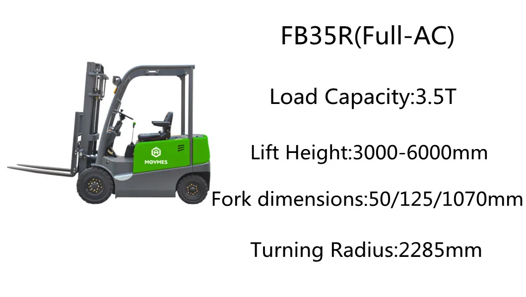 3.5t High Lift Four Fulcrum Balance Hydraulic Electric Forklift with Full-AC Motor