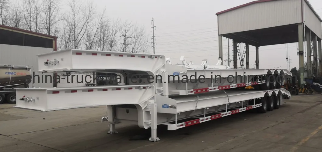 3 Axle 70/80 Ton Heavy Duty Gooseneck Low Loader/Lowbed/ Lowboy Low Bed Trailer Truck Semi Trailers for Algeria Market
