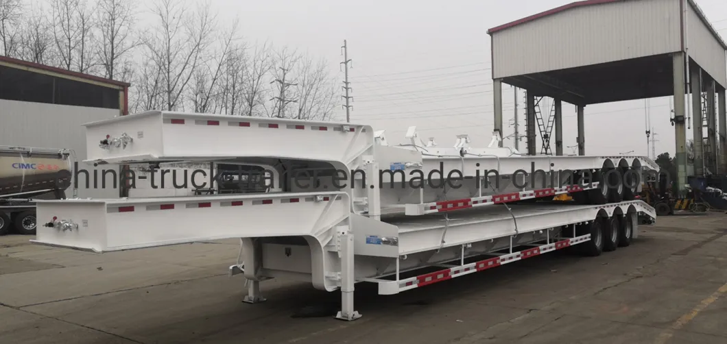 3 Axle 70/80 Ton Heavy Duty Gooseneck Low Loader/Lowbed/ Lowboy Low Bed Trailer Truck Semi Trailers for Algeria Market