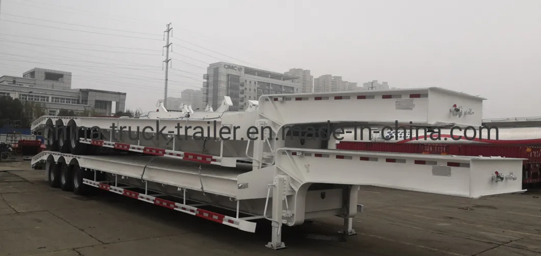 3 Axle 70/80 Ton Heavy Duty Gooseneck Low Loader/Lowbed/ Lowboy Low Bed Trailer Truck Semi Trailers for Algeria Market