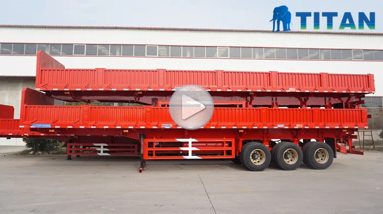 3 Axle Flat Deck with High Side Board Trailer Side Wall Semi Trailer