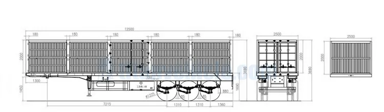 3 Axle Flat Deck with High Side Board Trailer Side Wall Semi Trailer