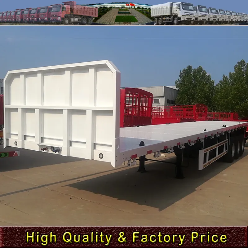 3 Axles 40 Feet 20FT 40FT Shipping Container Flat Bed Flatbed Semi Trailer for Sale