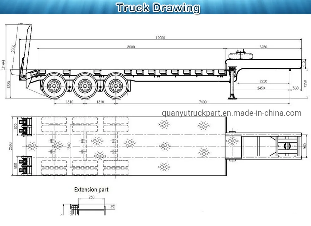 3 Axles 40 Feet 20FT 40FT Shipping Container Flat Bed Flatbed Semi Trailer for Sale