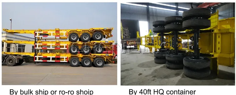 3 Axles 40FT Skeleton Container Truck Trailer
