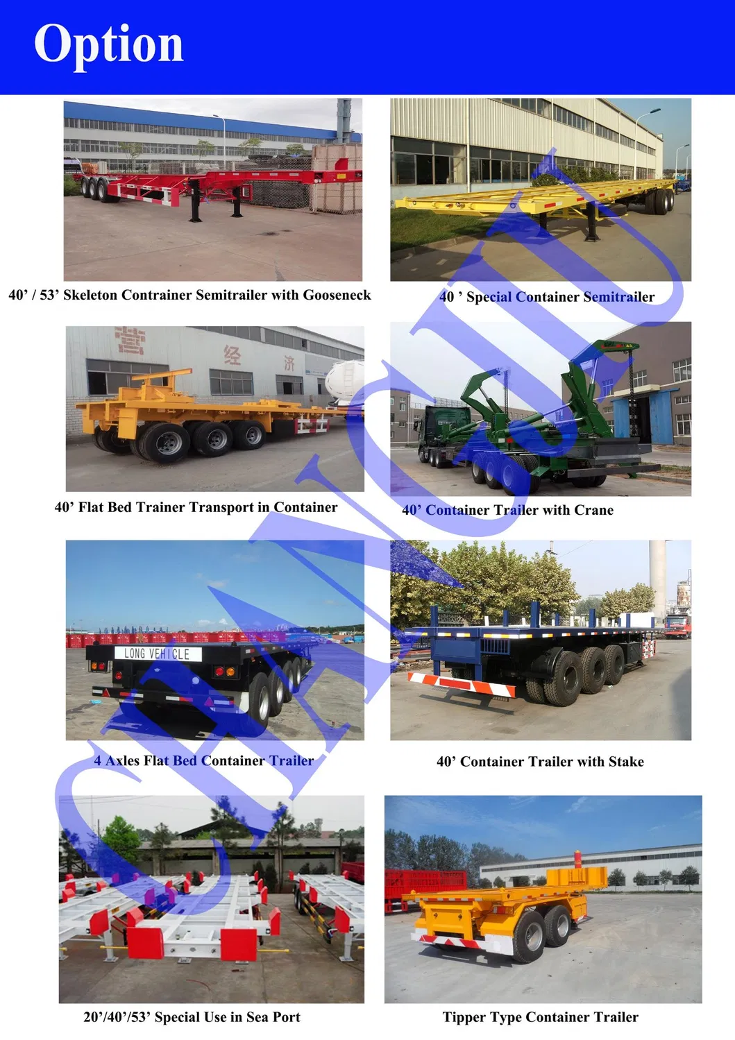 3 Axles 40FT Skeleton Semi Trailer Container Chassis Truck Trailer