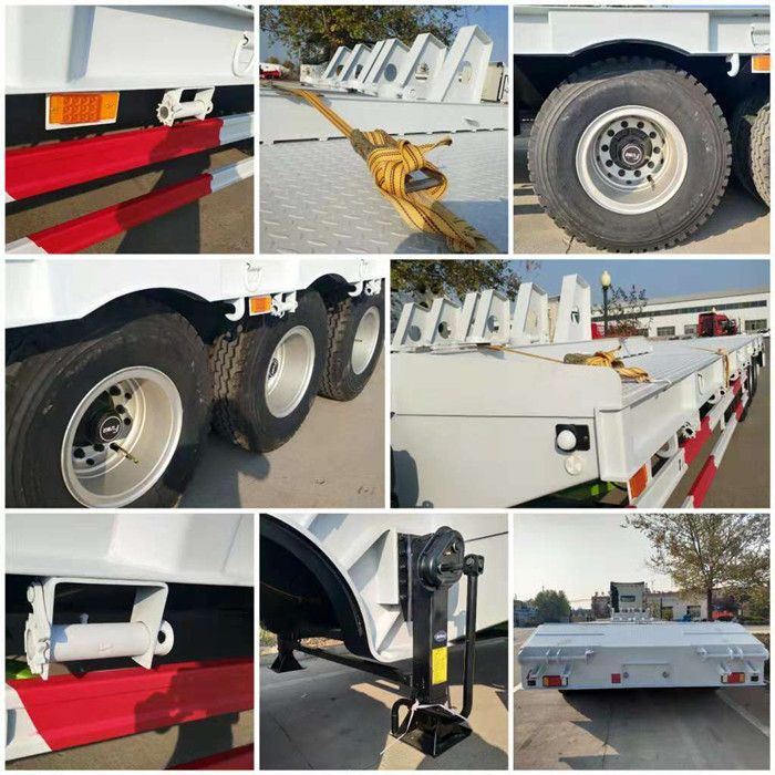 3 Axles Excavator Transport Gooseneck Lowboy Low Bed Truck Semi Trailer