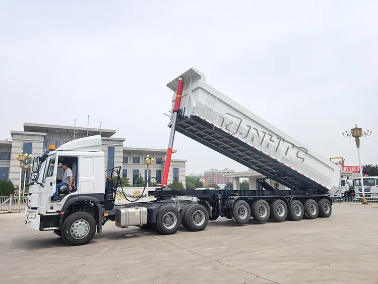 3 Axles Heavy Duty 60 Ton 35 Cubic Meter Hydraulic Dump Truck Trailer for Sale