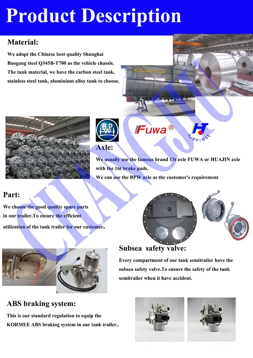 30-65cbm Carbon Steel Fuel/Oil/Gasoline/Diesel Tanker Semi Truck Trailer