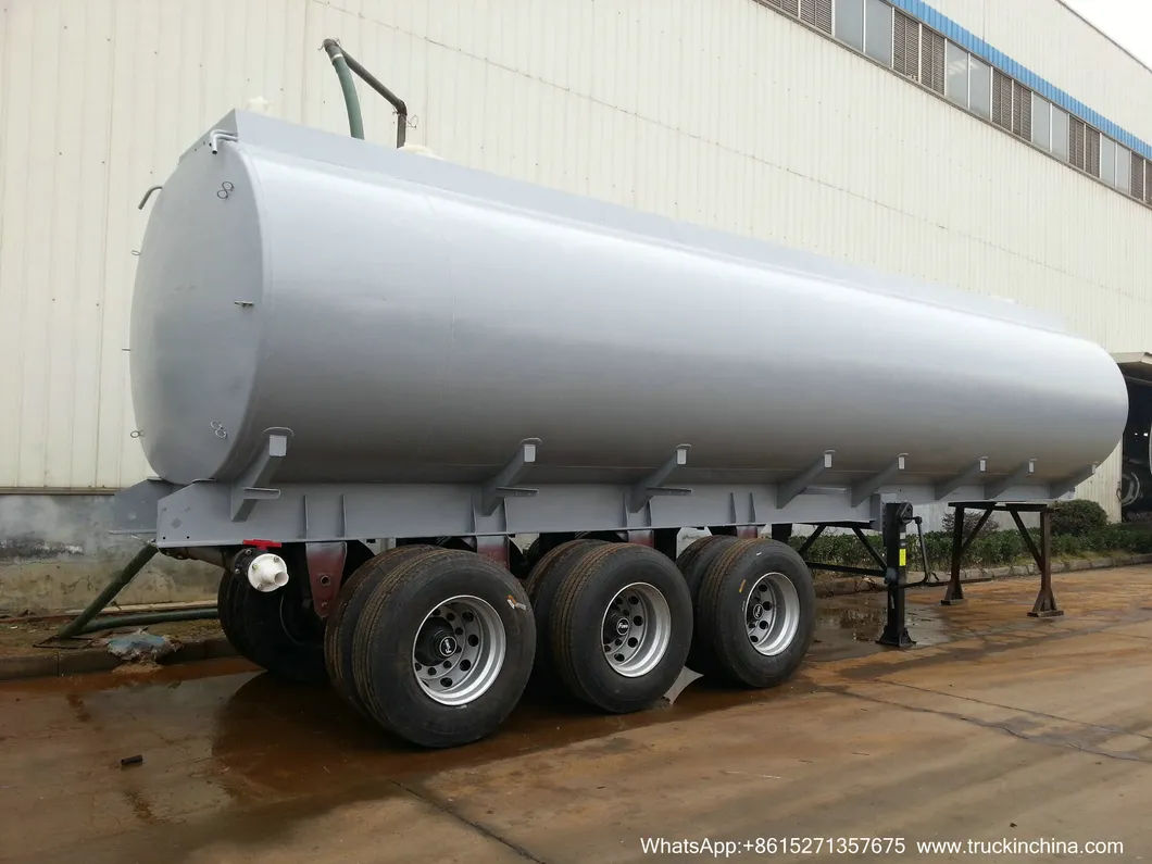 33 T Liquid Sulfuric Acid Tank Trailer (22-33M3 Carbon Steel 8mm Shell, Or Lined LLDPE Plastic Rubber for H2SO4 Dilute Sulphuric Acid HCl Hydrochloric acid)