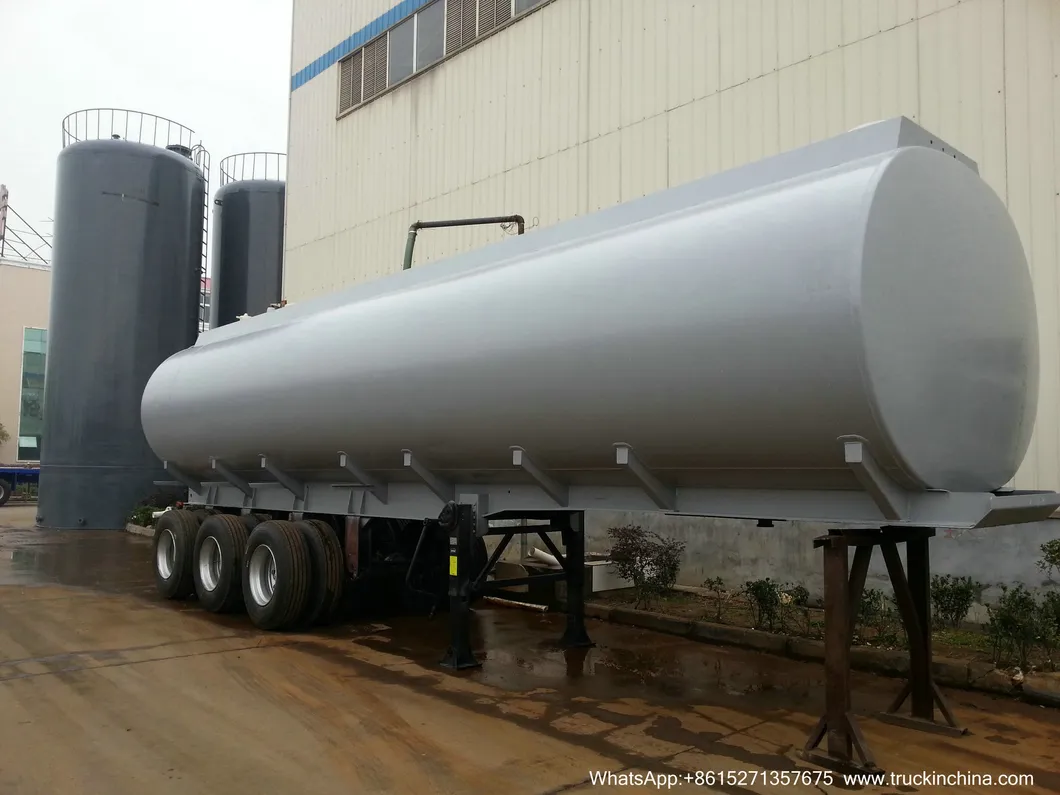 33 T Liquid Sulfuric Acid Tank Trailer (22-33M3 Carbon Steel 8mm Shell, Or Lined LLDPE Plastic Rubber for H2SO4 Dilute Sulphuric Acid HCl Hydrochloric acid)