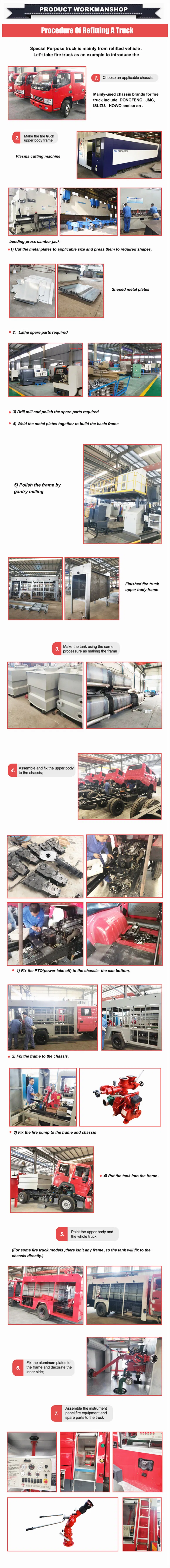 3m3 3000L LHD/Rhd 3000 Litres 3tons 800 Gallons Water Fire Truck