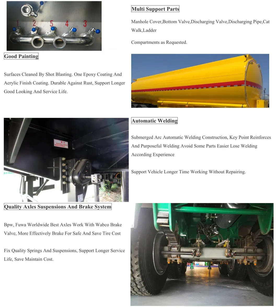 4-Axle 54000L-60000L Litres Liquid Oil Petrol Transport Stainless Steel Tank Fuel Tanker Semi Trailer