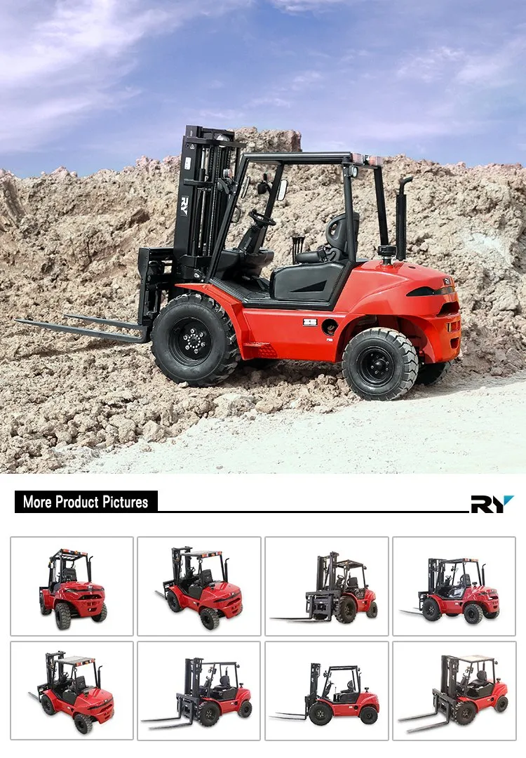 4-Weel Drive 3.5t Rough Terrain Forklift Truck with Cabin