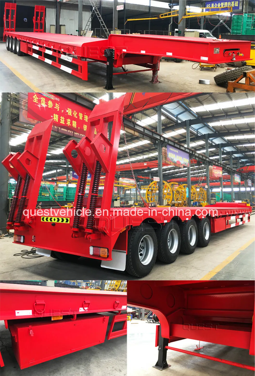 40FT Tridem Axle Low Loader 60 Ton Lowboy Semi Low Bed Trailer
