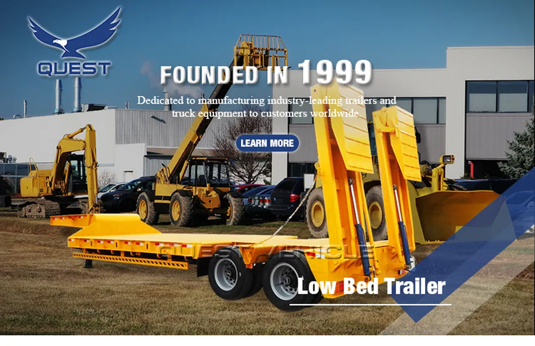 40FT Tridem Axle Low Loader 60 Ton Lowboy Semi Low Bed Trailer