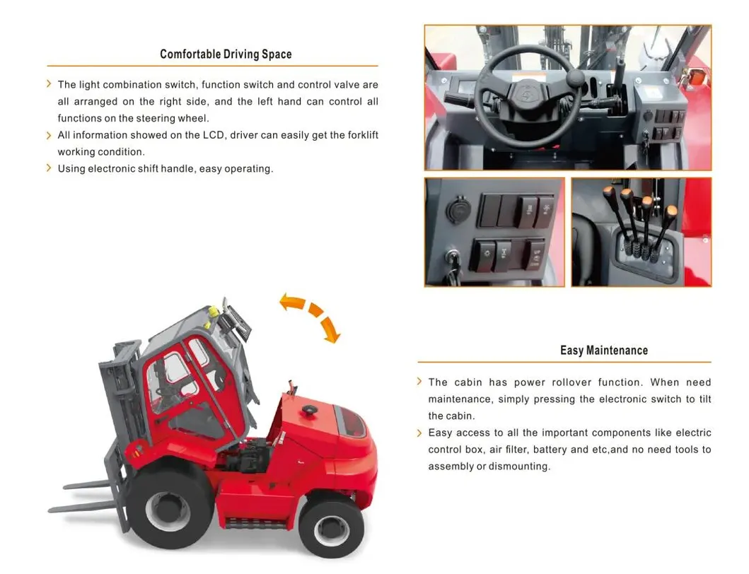 4X4wd Diesel Rough Terrain off Road Forklift Truck 3000kg Triple Mast
