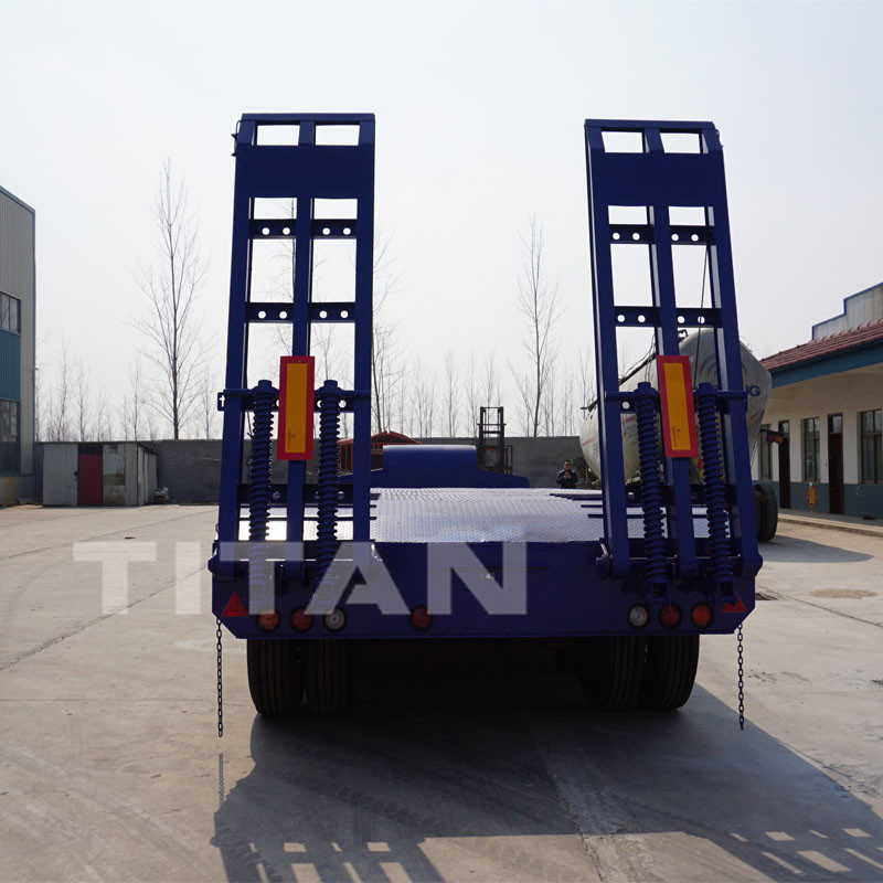 80 Ton Low Bed 3 Axles Platform Side Wall Open Lowbed Semi Trailer