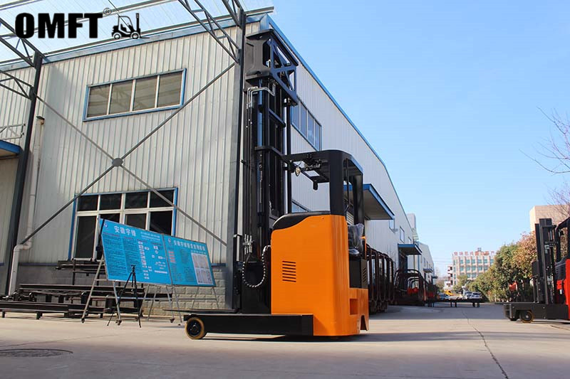9m 10m Lithium Battery Optional Electric Reach Truck Pallet Stacker Seated Type Reach Forklift for Material Handling