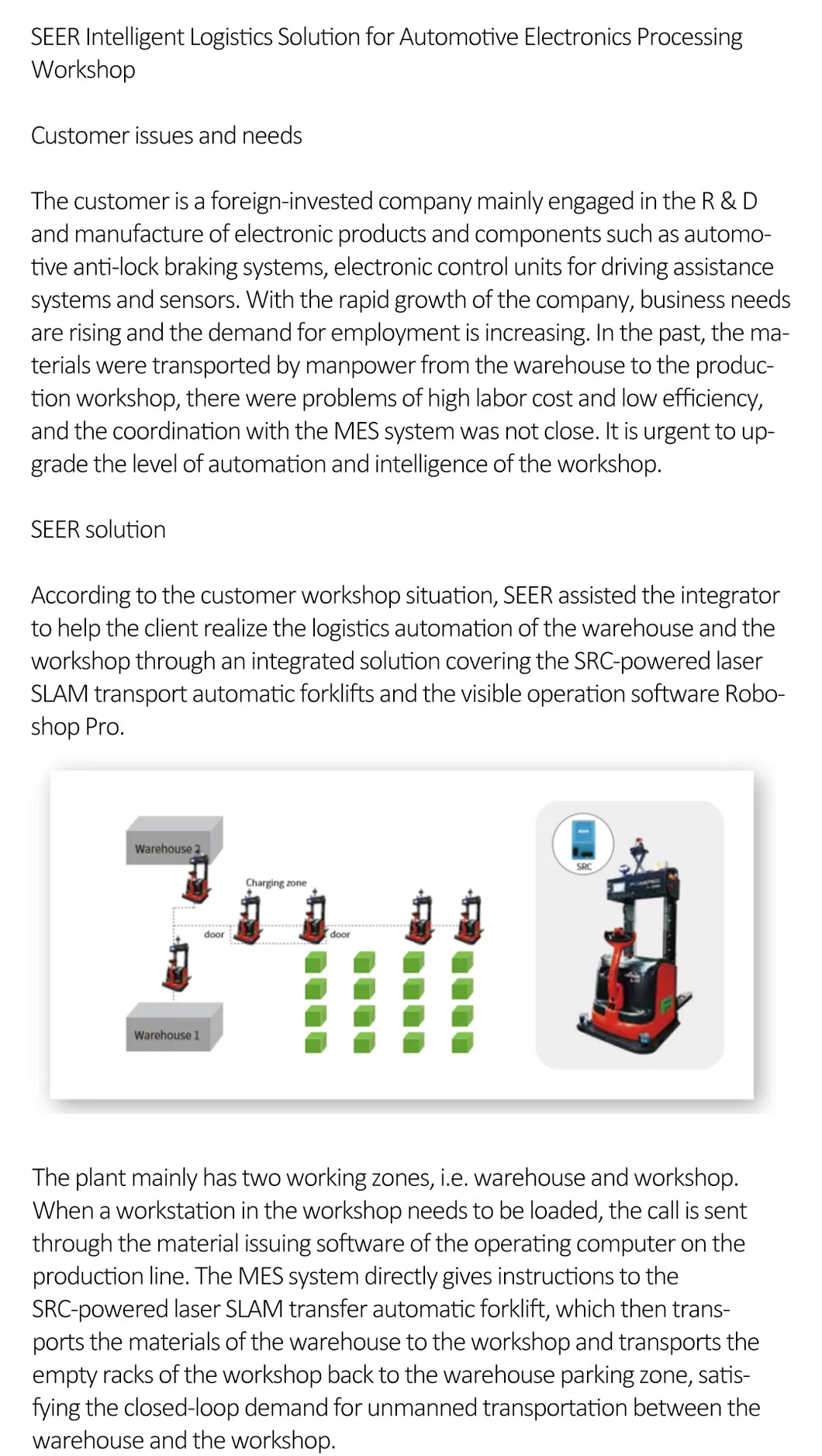 Agv Autonomous Forklift Guided Vehicles for Warehouse