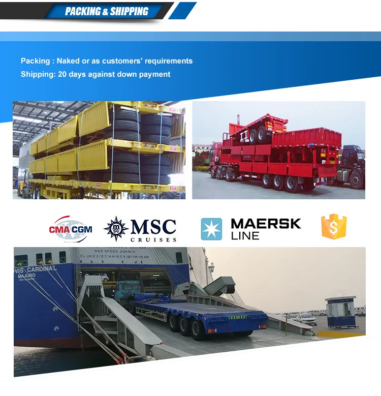 Aotong Gooseneck Wood Deck Low Loader Semi Trailer