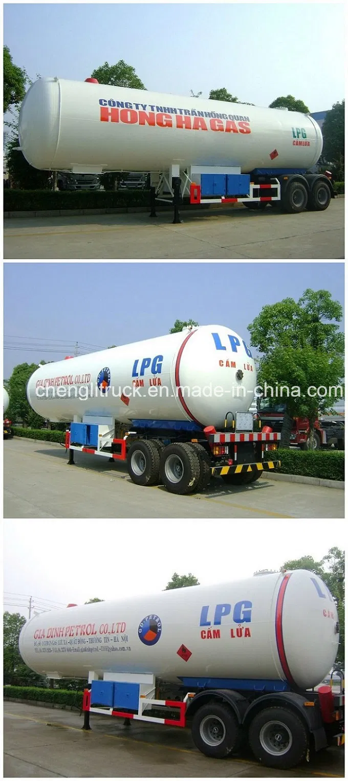 ASME 56000L LPG Gas Trailer 25tons LPG Tank Trailer for Tanzania