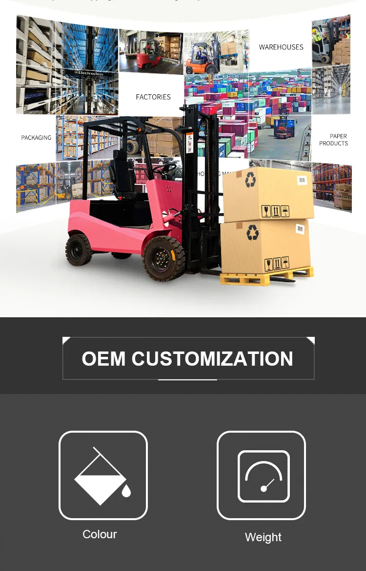 Battery Forklift 1.5 Ton 5 Ton 4 Ton 3.5 Ton 3 Ton 2.5 Ton 2 Ton Electric Forklift with Curtis Controller