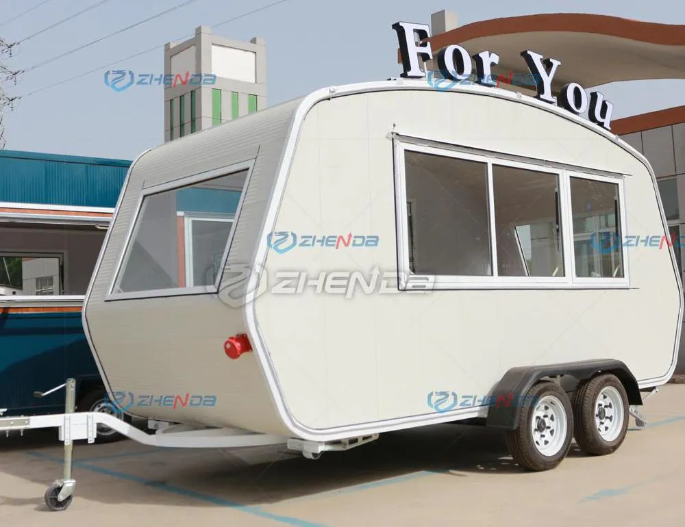 BBQ Kiosk Food Car Towing Street Trailer Equipment Shipping Container Galvanized Car Refrigerated Food Trailer Food Container