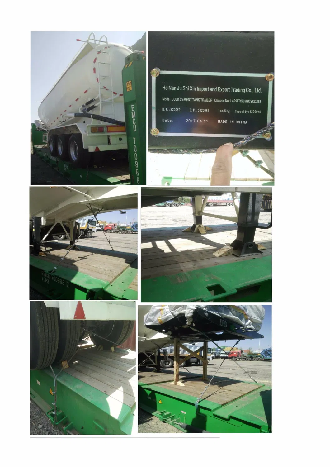 China 45cbm 59t 3axles Bulk Cement Powder Tank Semi Trailer
