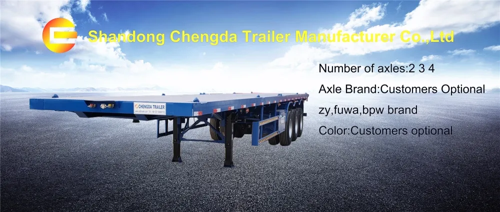 Chinese 45FT Flatbed Container Semi Trailer 45ton