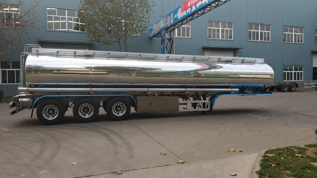 Chinese Aluminum Alloy 60000 Liters 3 Axle Fuel Tank Truck Semi Trailer