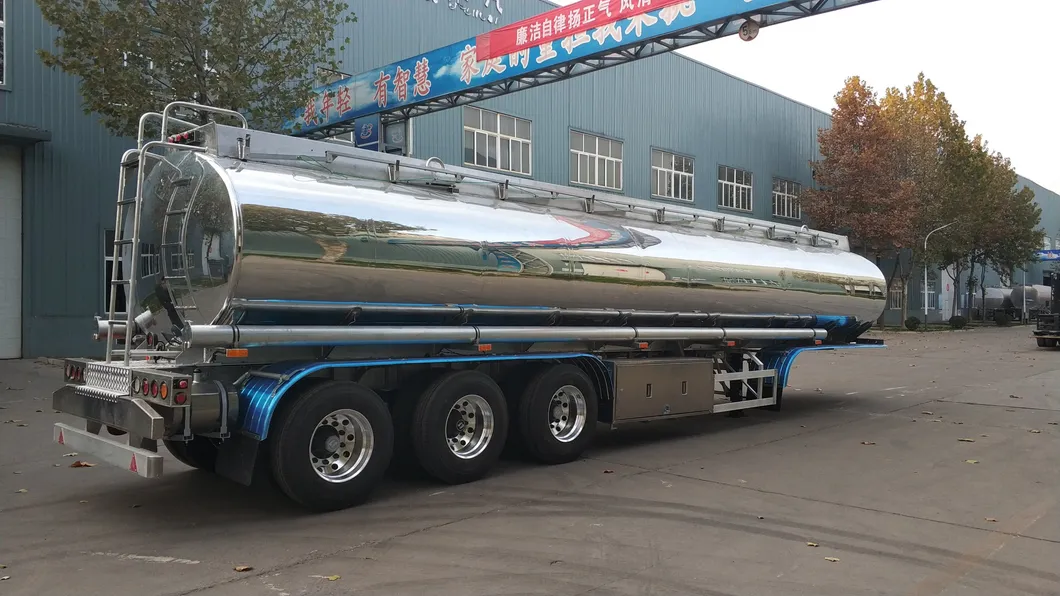 Chinese Aluminum Alloy 60000 Liters 3 Axle Fuel Tank Truck Semi Trailer