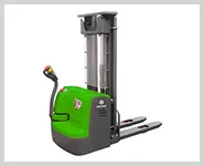 DC Motor CE Hydraulic Electric Stacker with 125*50mm Additional Wheels