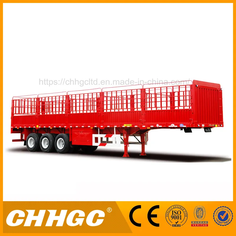 Direct Factory Price 3axle Cargo/Stake Side Tipping Semi Trailers