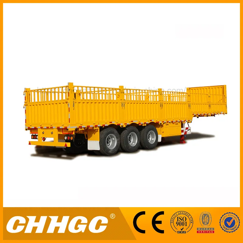 Direct Factory Price 3axle Cargo/Stake Side Tipping Semi Trailers