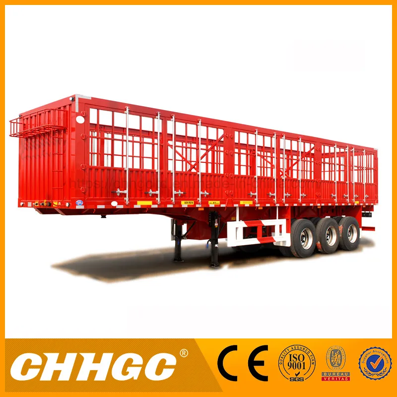 Direct Factory Price 3axle Cargo/Stake Side Tipping Semi Trailers