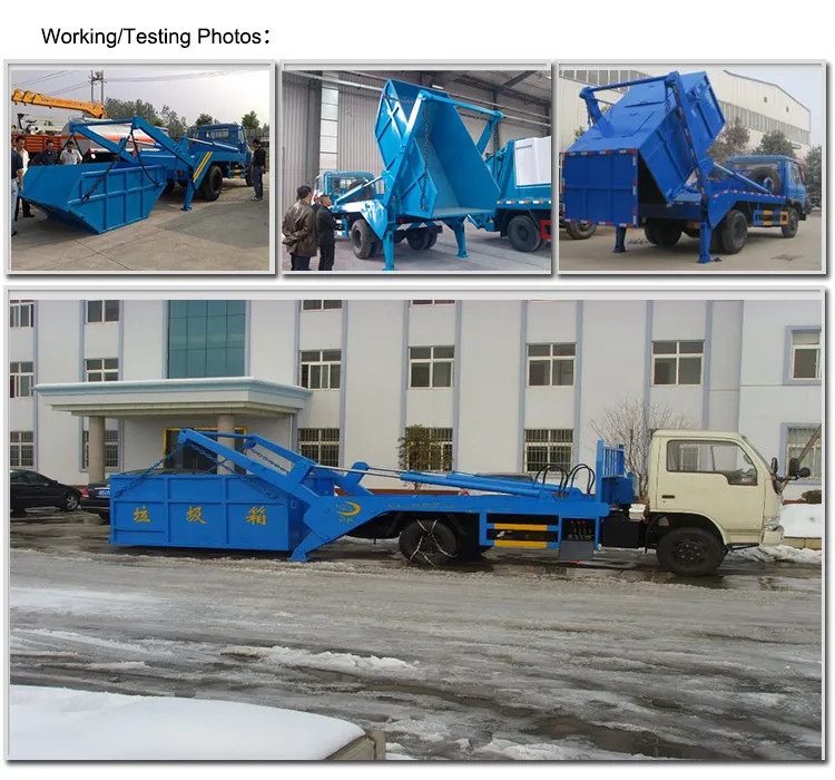 Dongfeng 140 8000L Swing Arm Garbage Truck Skip Loader Waste Garbage Truck