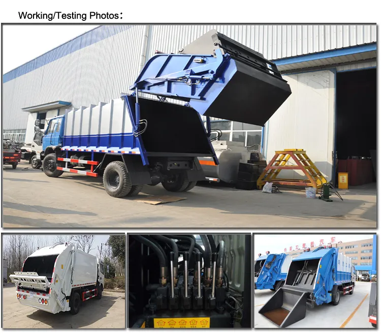 Dongfeng Tianjin 18cbm 6X4 Compactor Garbage Truck Rear Loader Compression Waste Bins Garbage Truck