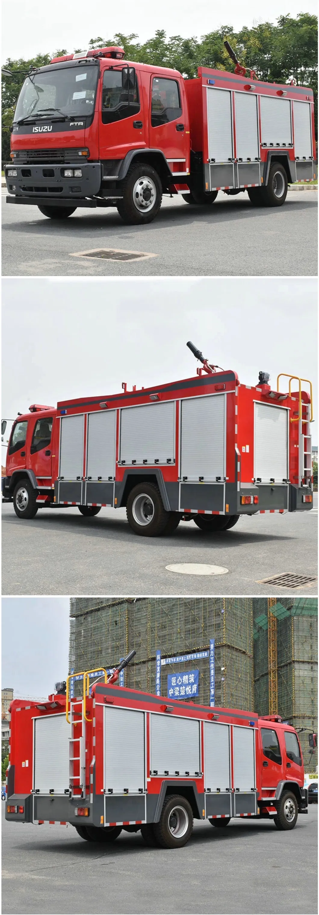 Double Cabin Is Zu 6-8t Ftr Fire Fighting Truck Fire Engine