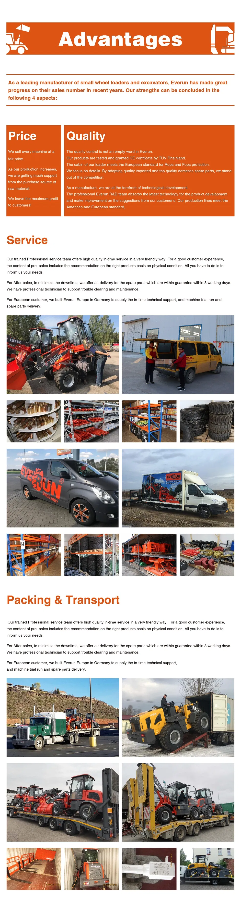 Everun Erdf30 Diesel Forklift 1ton~10ton Forklift Lifting Truck with Imported Japan Engine