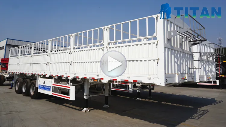 Fence Stake Trailer Animal Cattle Transport Livestock Trailer for Sale in Zambia