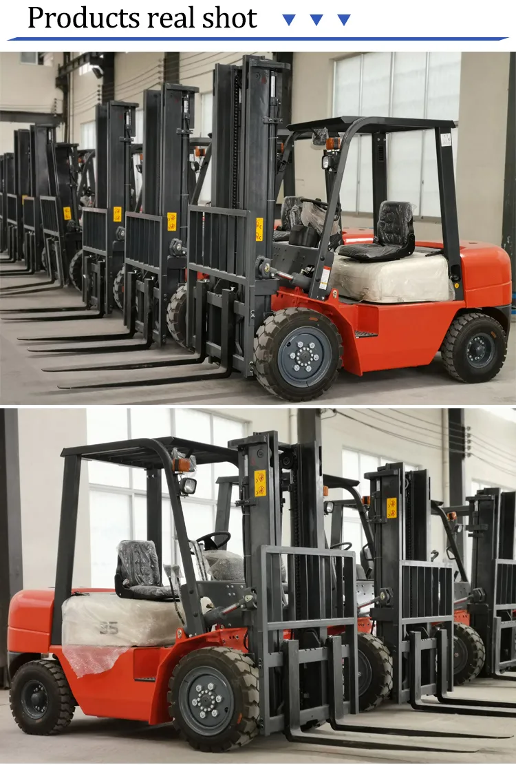 Forklift with Solid Tire Side Shift and Free Mast Famous Brand 3 Ton Diesel Forklift with Good Price