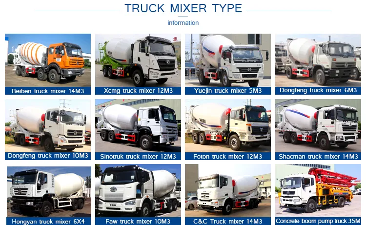 Foton 2534 Concrete Mixer Truck 12~14 M3 Transit Cement Mixer