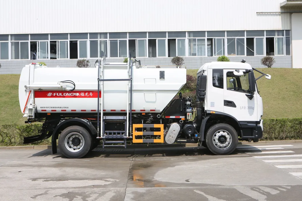 Fulongma 13cbm Side Loading Compression Kitchen Waste Collection Truck