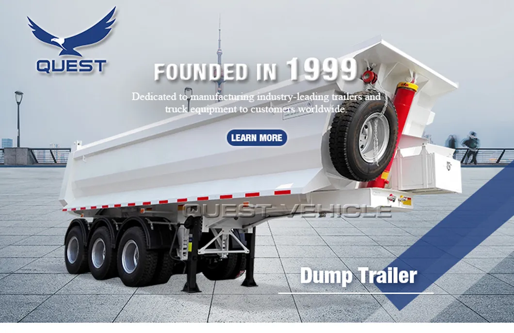 Heavy Duty 3-Axle 25cbm Dump Trailer End Tipper Semi Trailer