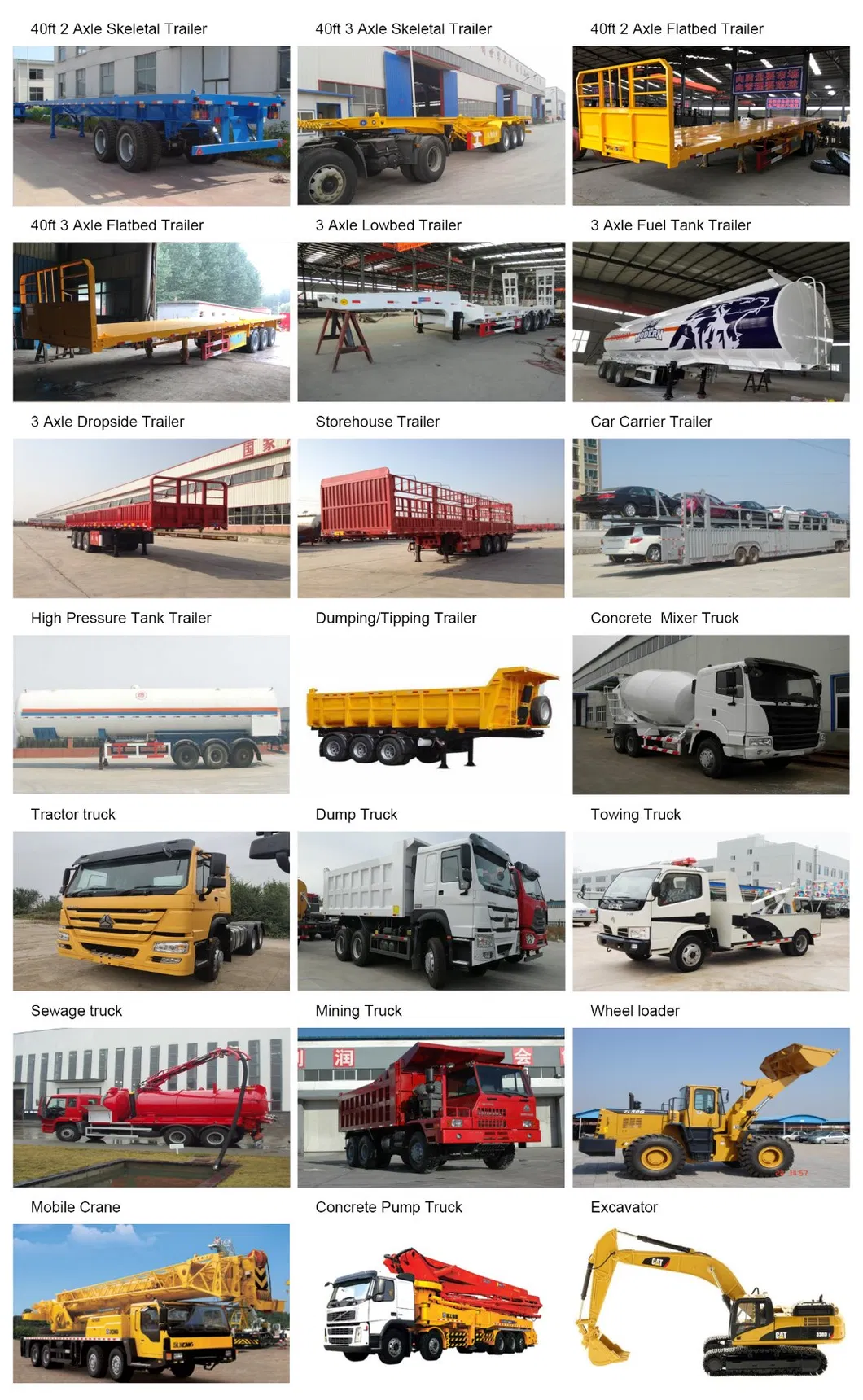 Heavy Load 40FT 3 Axle Bulk Cargo Flatdeck Truck Trailer for Goods Transportation