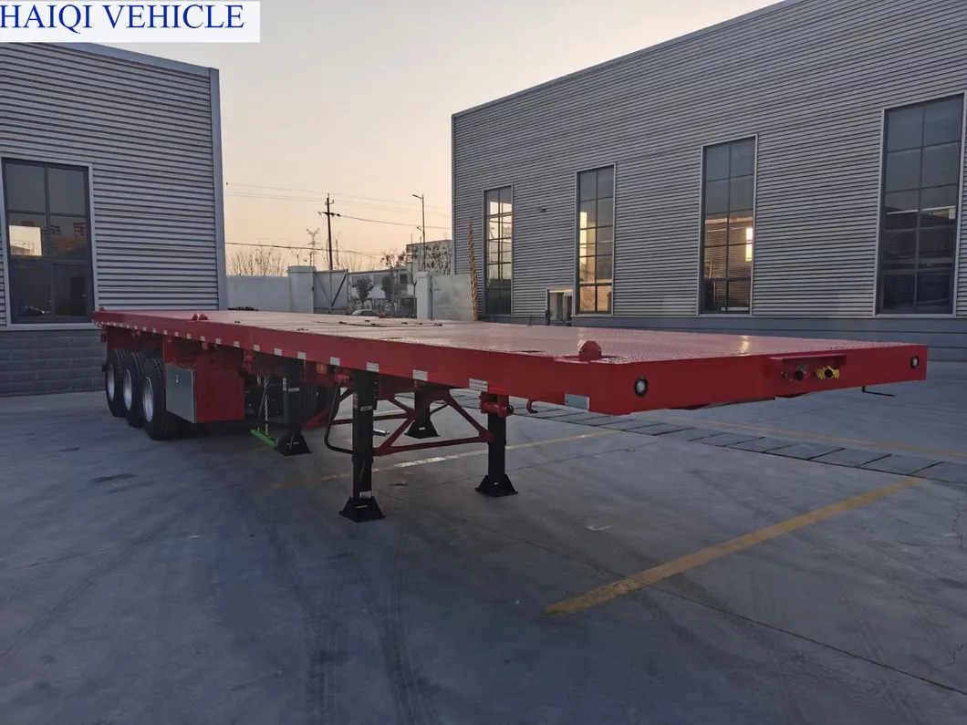 Heavy Load 40FT 3 Axle Bulk Cargo Flatdeck Truck Trailer for Goods Transportation